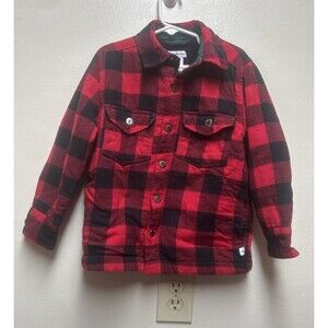Tommy Bahama Boy’s S 5/6 Buffalo Plaid Sherpa Lined Shacket Warm Holiday